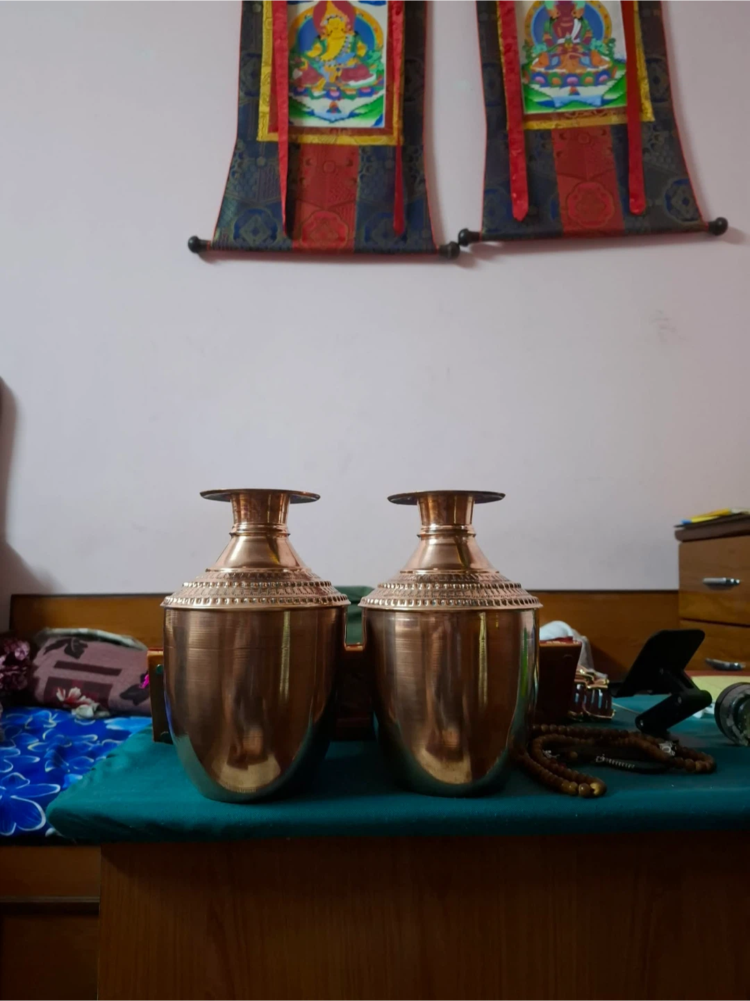 Set of Two Copper Kalash Pots