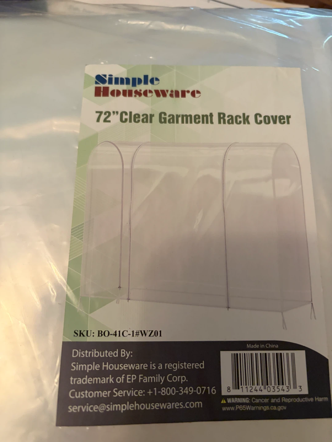 Simple Houseware 72" Clear Garment Rack Cover - photo 3