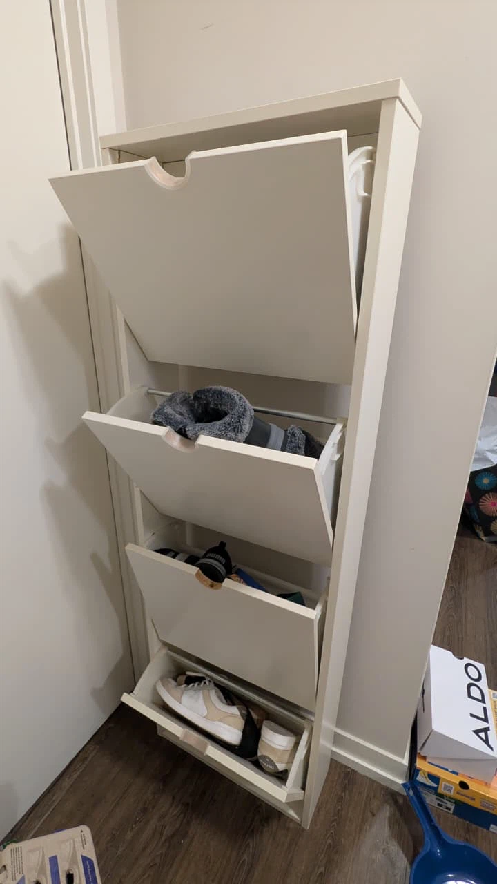 White 4-Tier Shoe Cabinet - photo 2