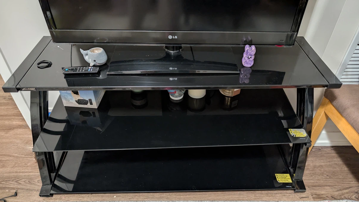 Z-Line Designs Black Glass TV Stand