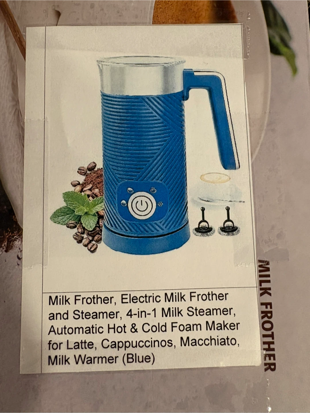 4-in-1 Automatic Electric Milk Frother and Steamer - Blue