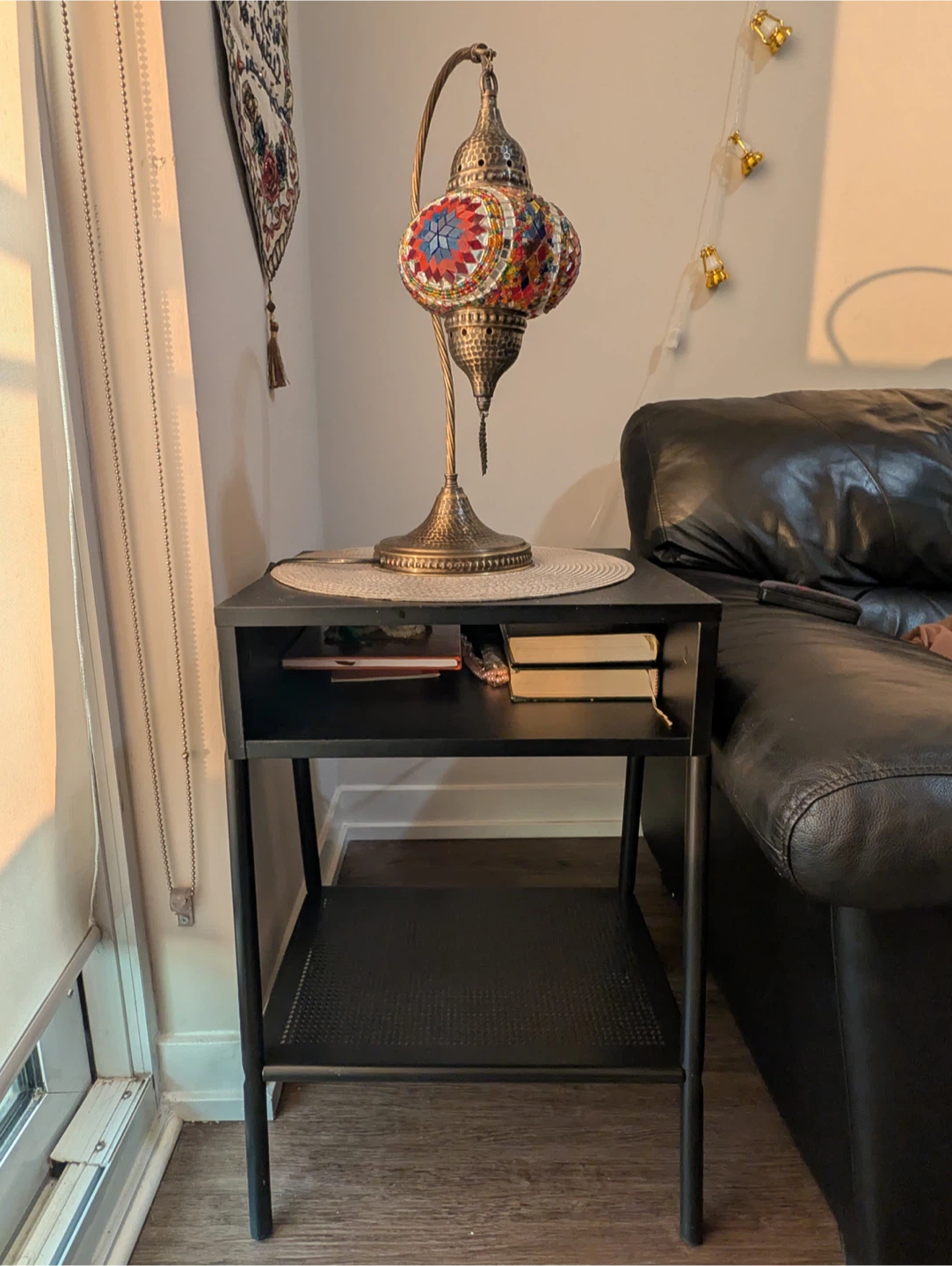 Black Metal Bedside Table