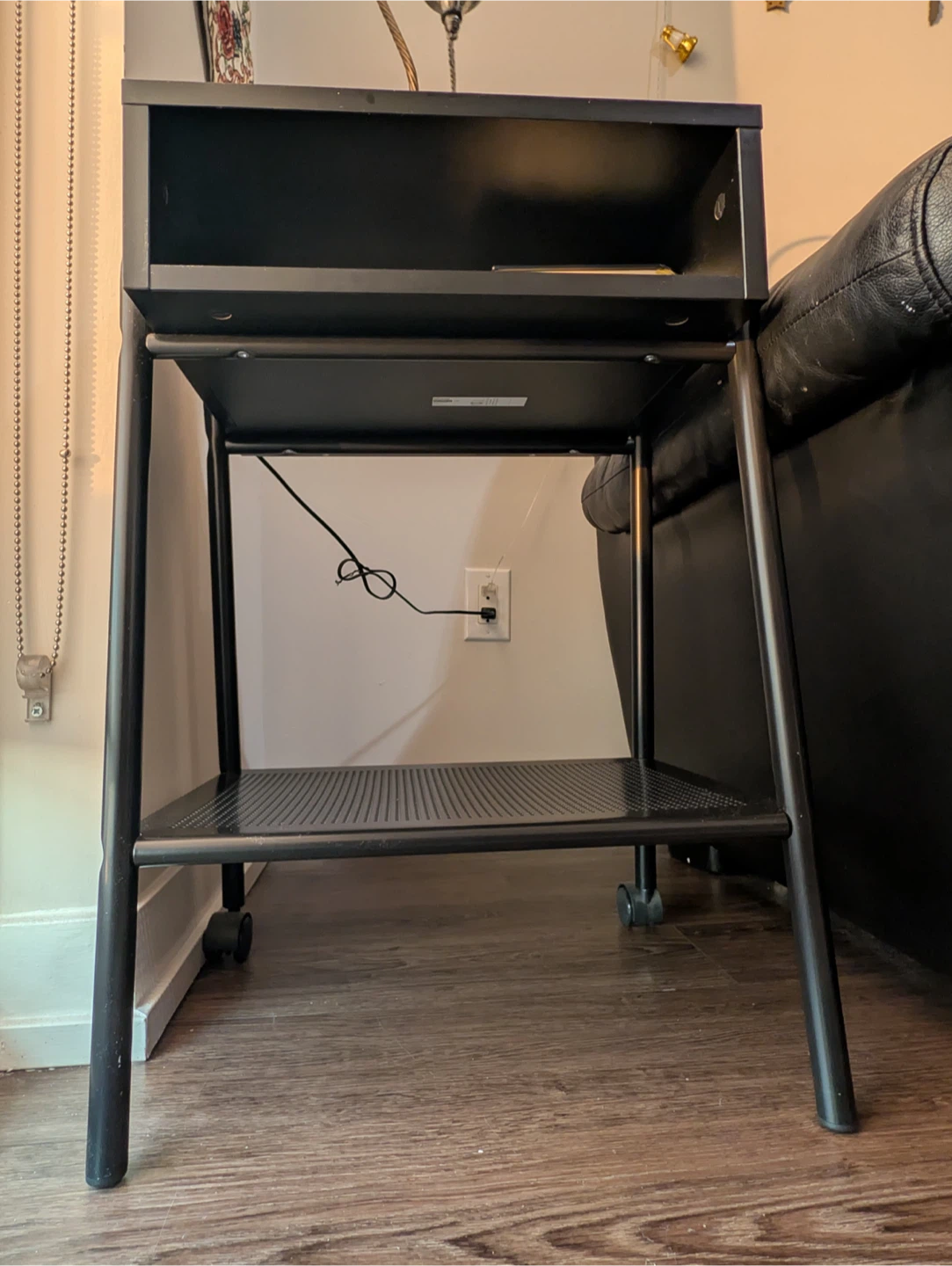 Black Metal Bedside Table - photo 2