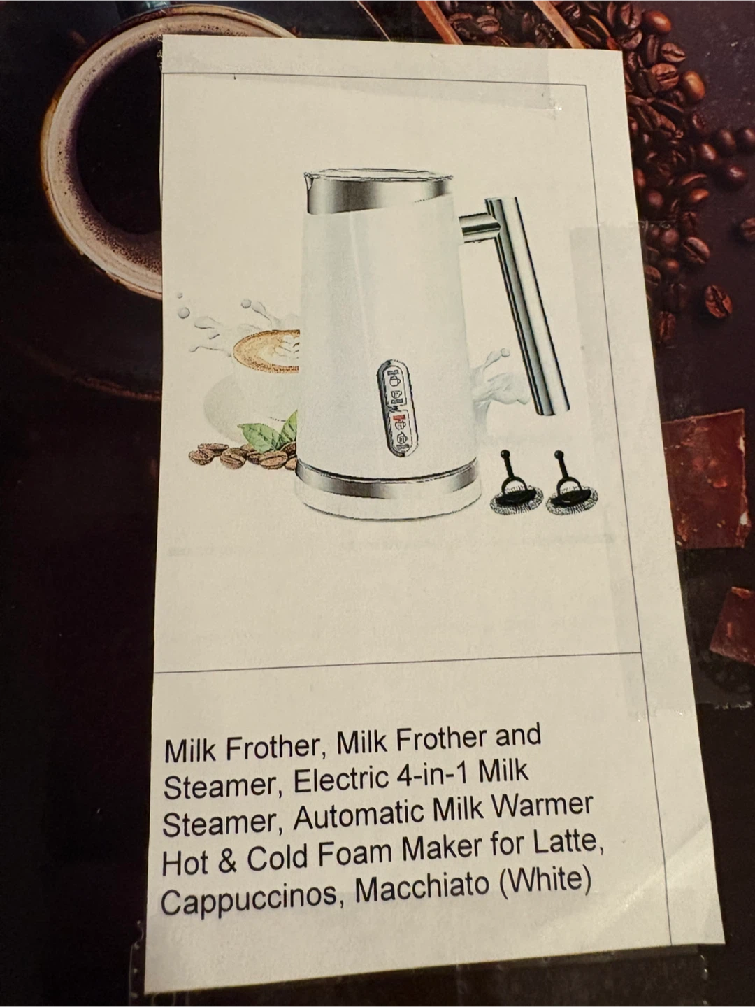 Electric 4-in-1 Milk Frother and Steamer (White)