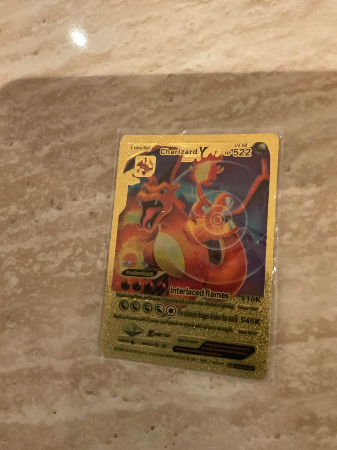 Charizard V Gold Foil Trading Card
