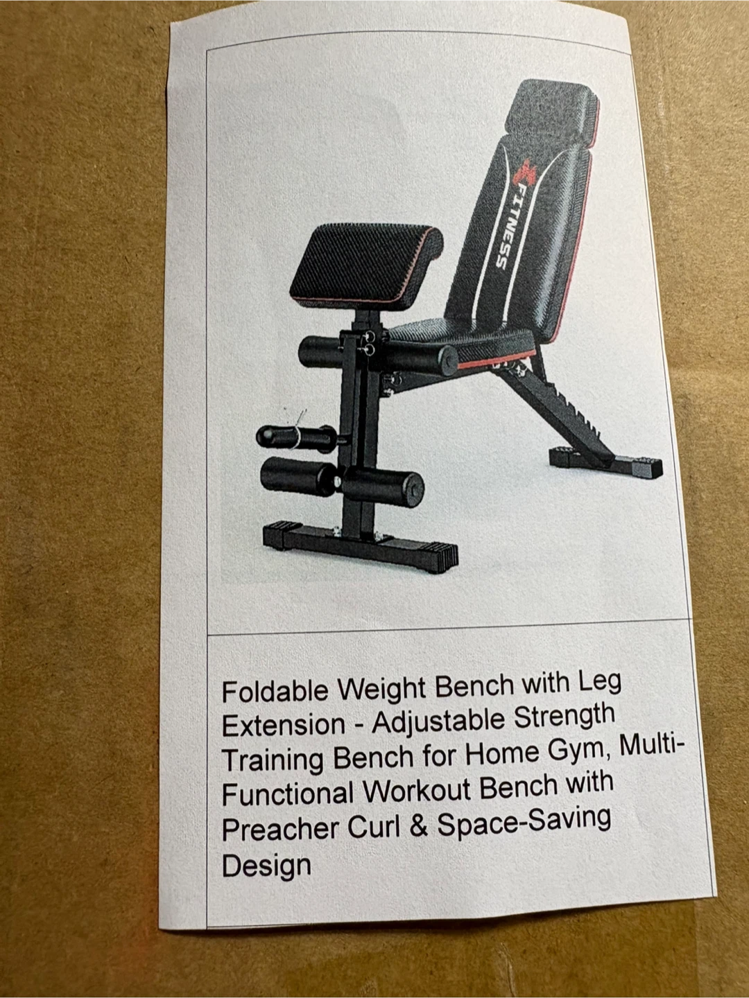 Foldable Adjustable Weight Bench with Leg Extension