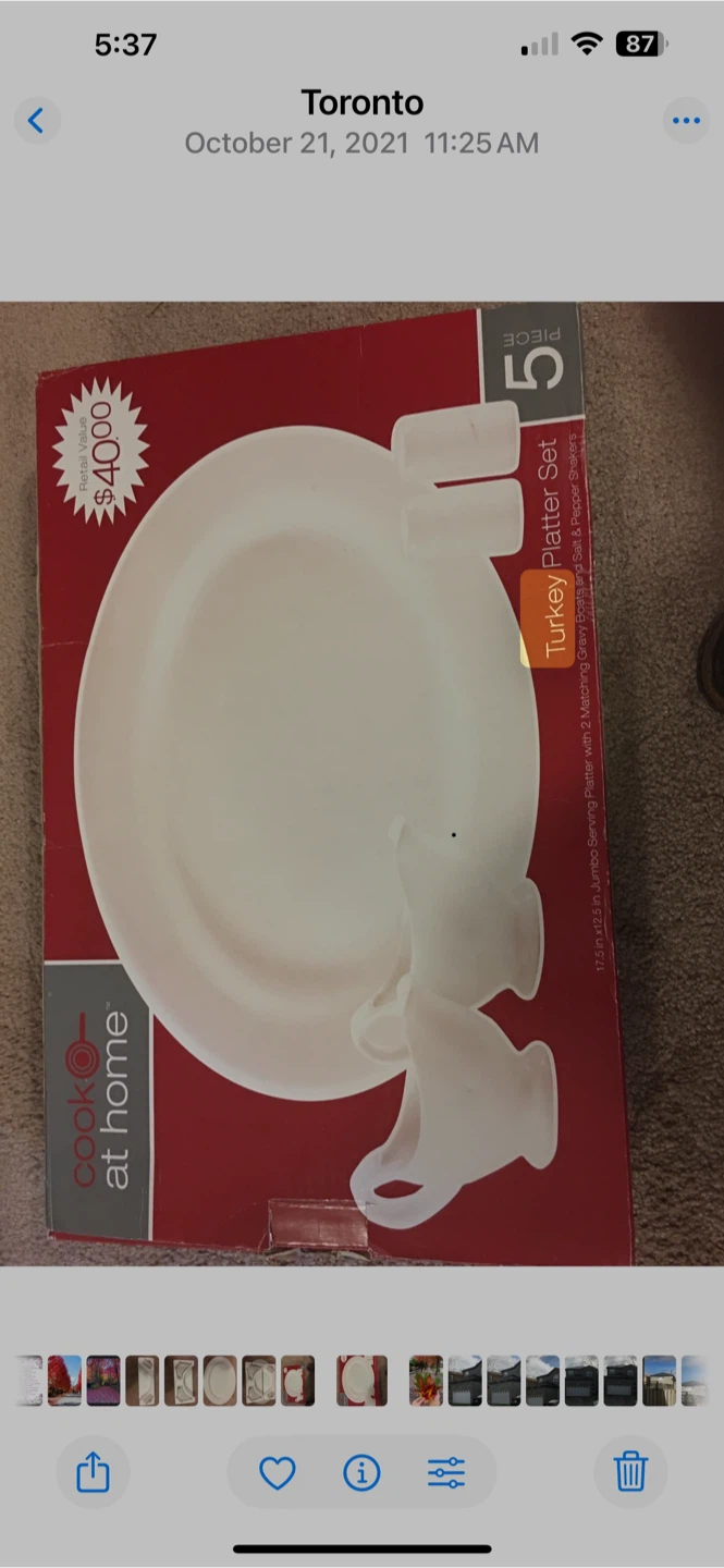 Cook At Home 5 Piece Turkey Platter Set