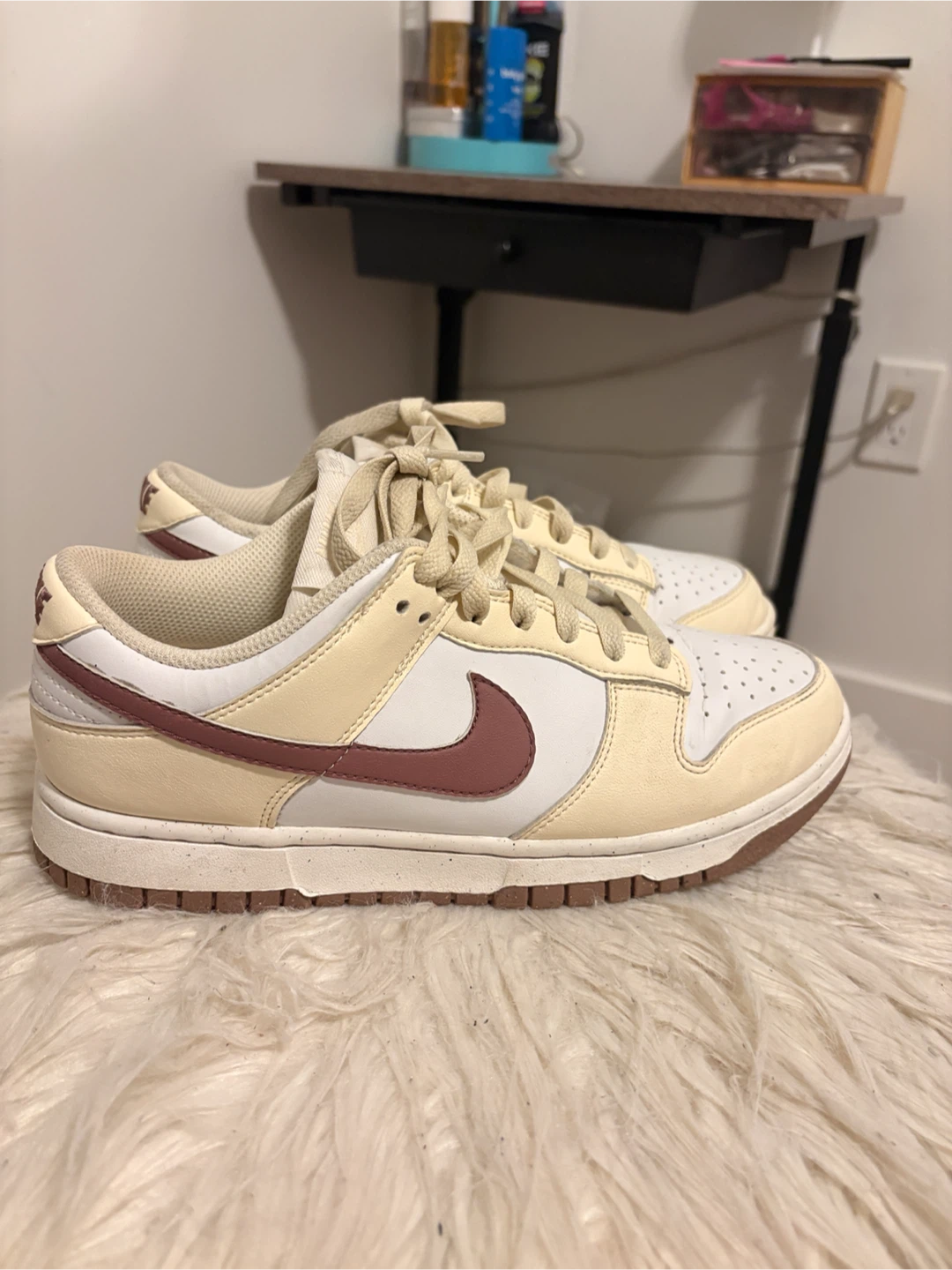 W7.5-Nike Dunk Low Cream and maroon - photo 2