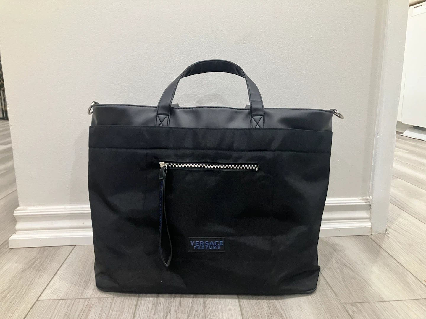 Versace Parfums Black Tote Bag