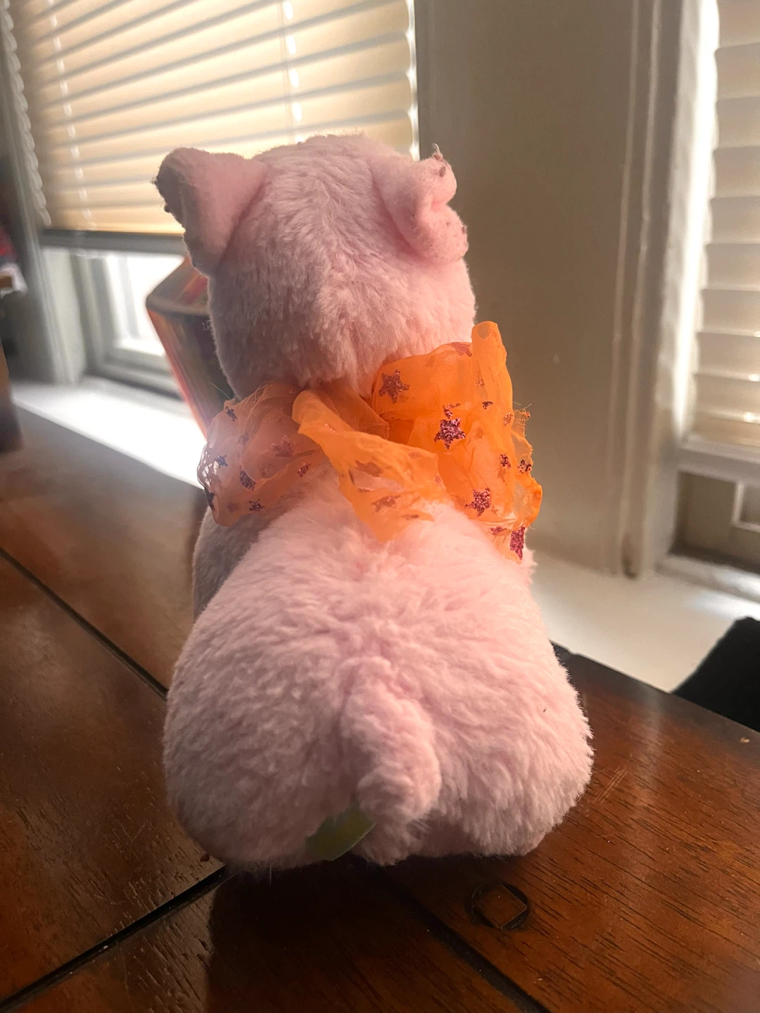 Cute Pink Alpaca Plush w/ Orange Bow! - photo 3