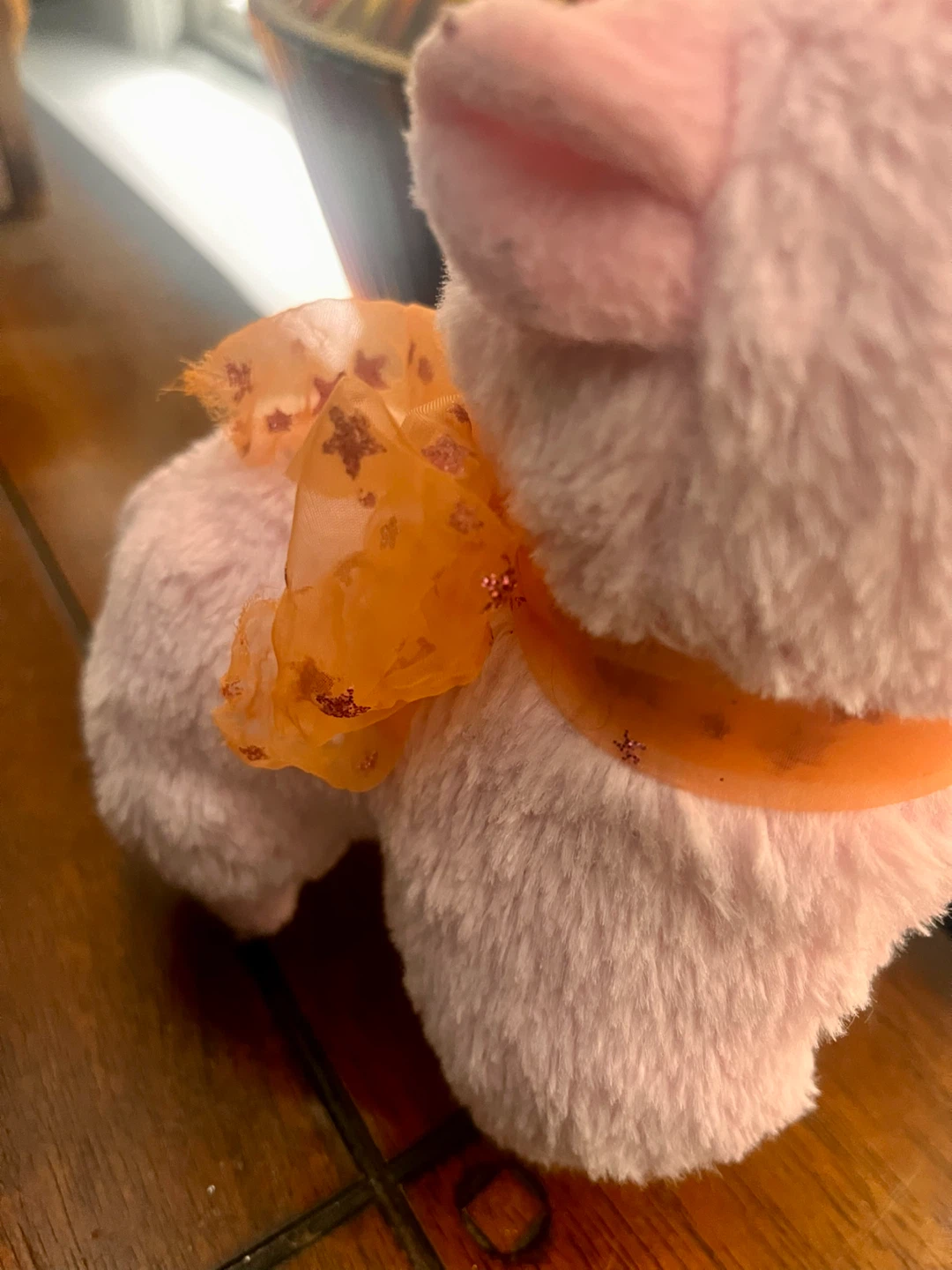 Cute Pink Alpaca Plush w/ Orange Bow! - photo 5