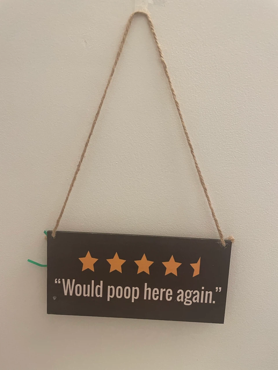 Five-star bathroom wall sign