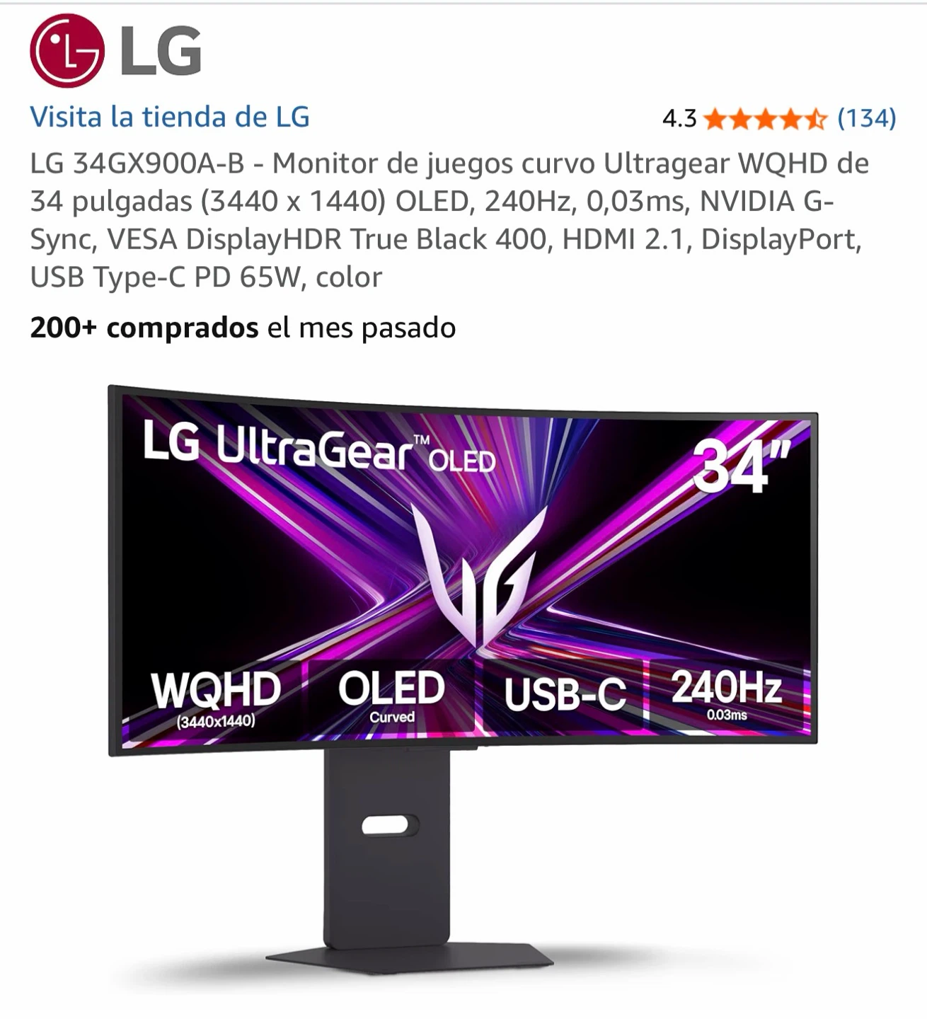 34-inch LG monitor and  Ningmei Lumishore PC