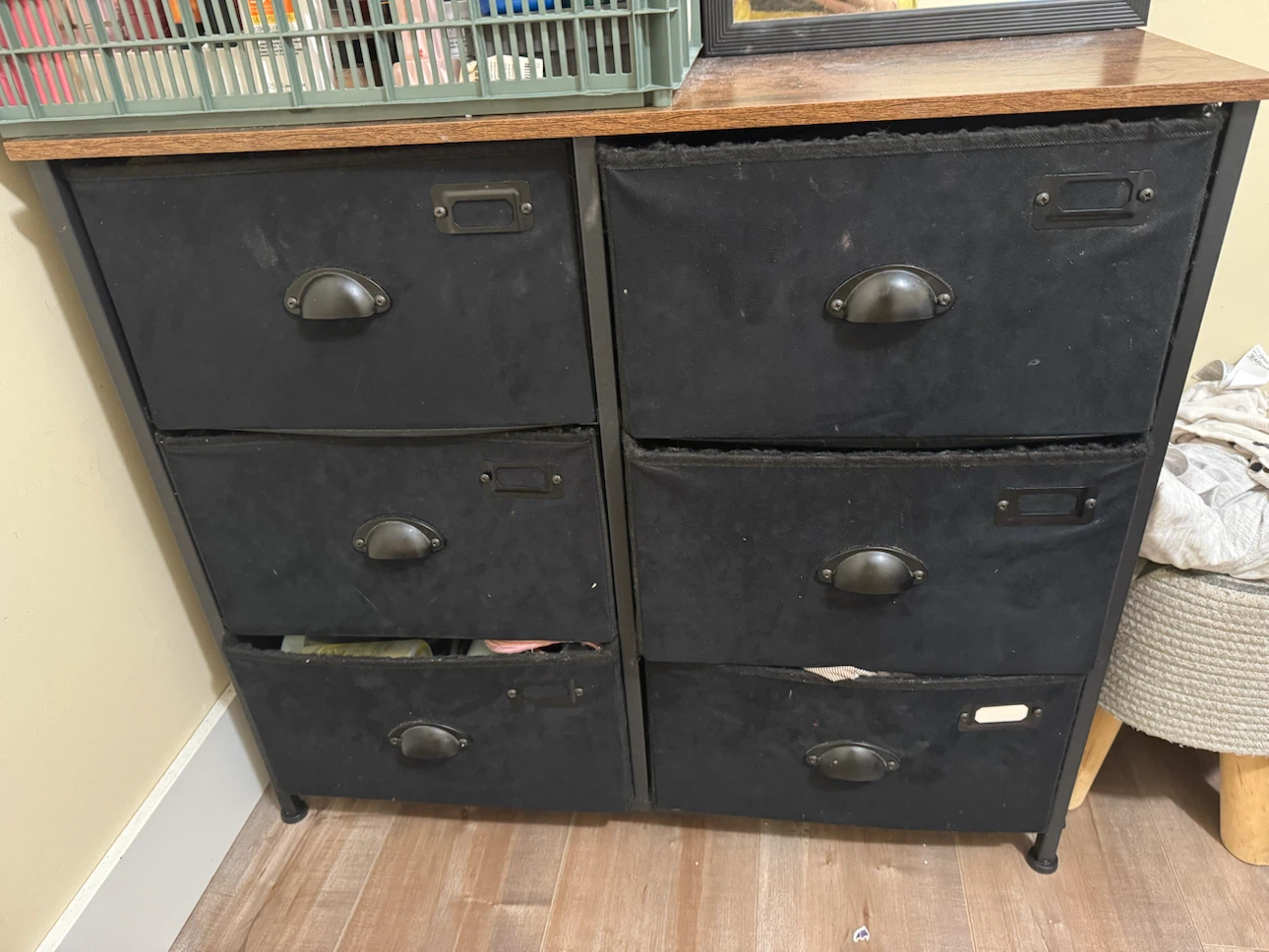 Black 6-Drawer Fabric Storage Dresser
