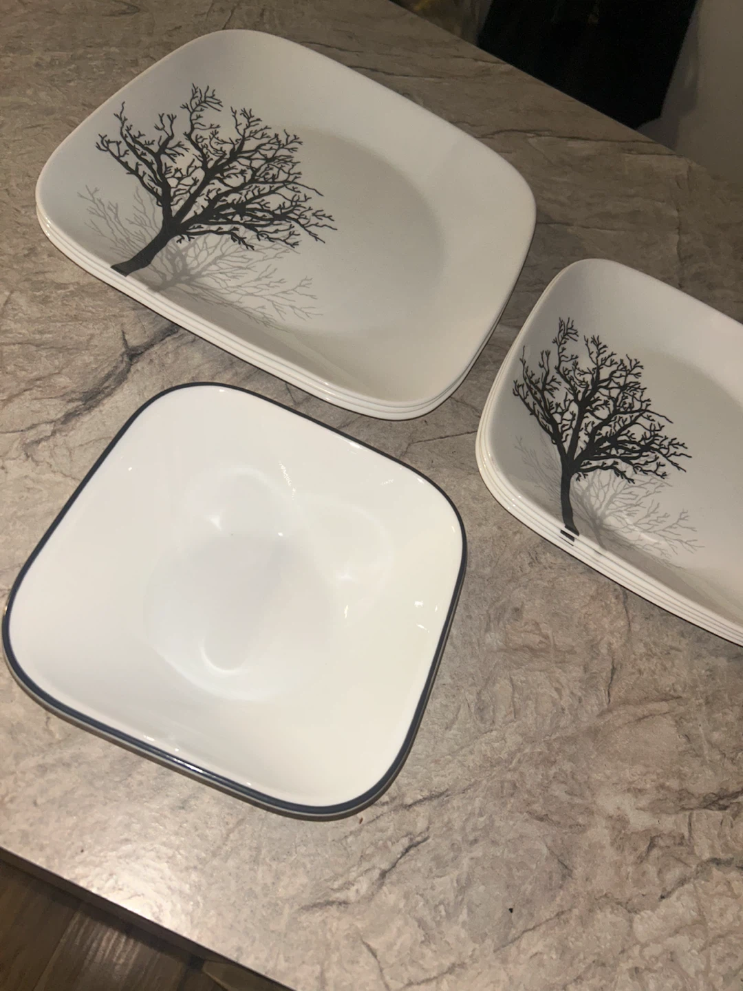 Ceramic Dinnerware Set with Tree Design - photo 2