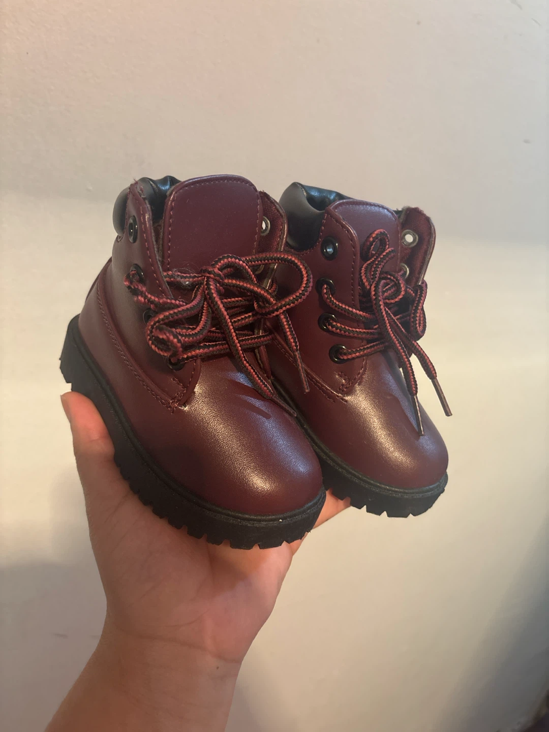 Toddler Burgundy Lace-Up Boots - photo 2