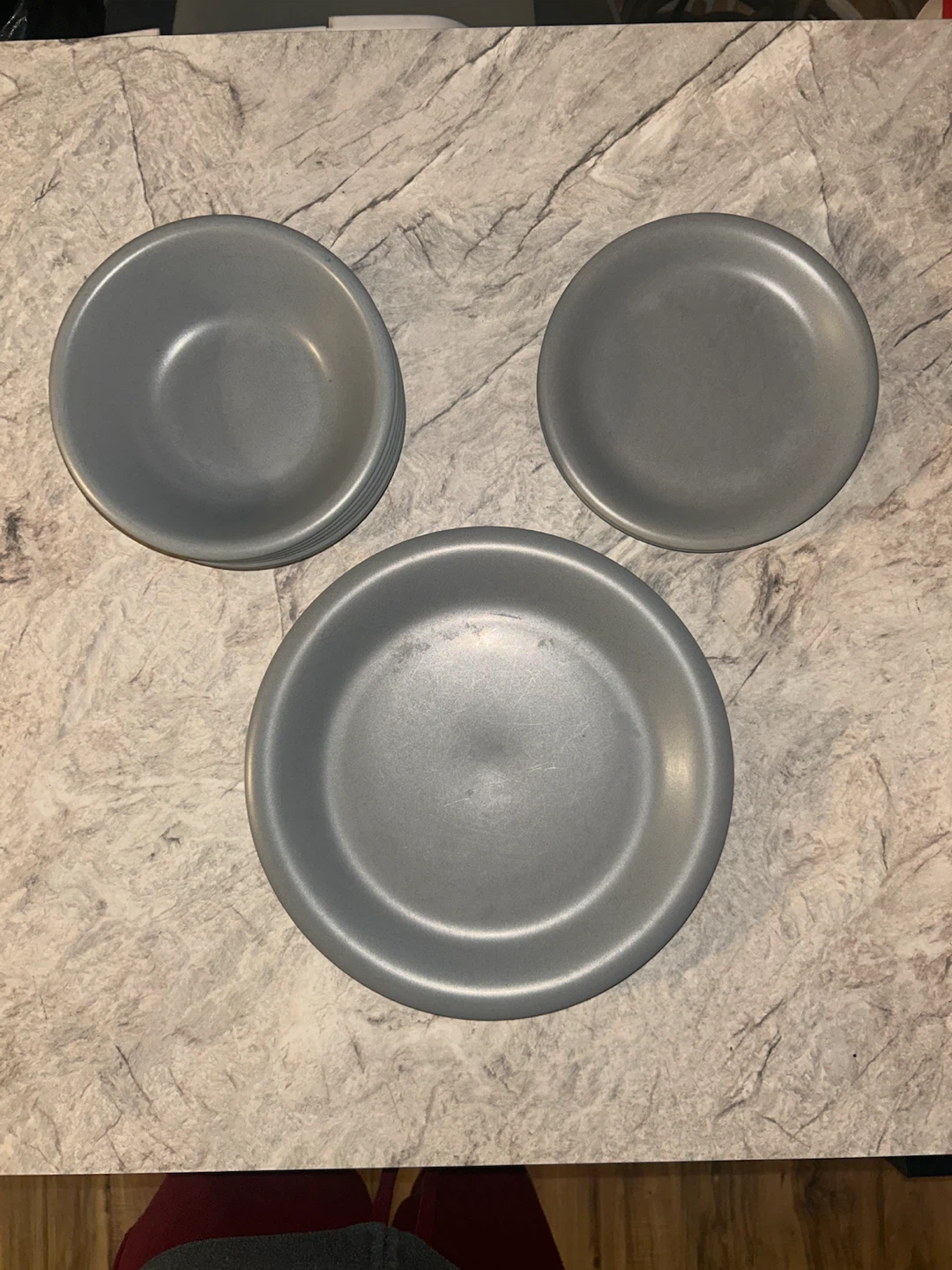 Set of Grey IKEA stoneware