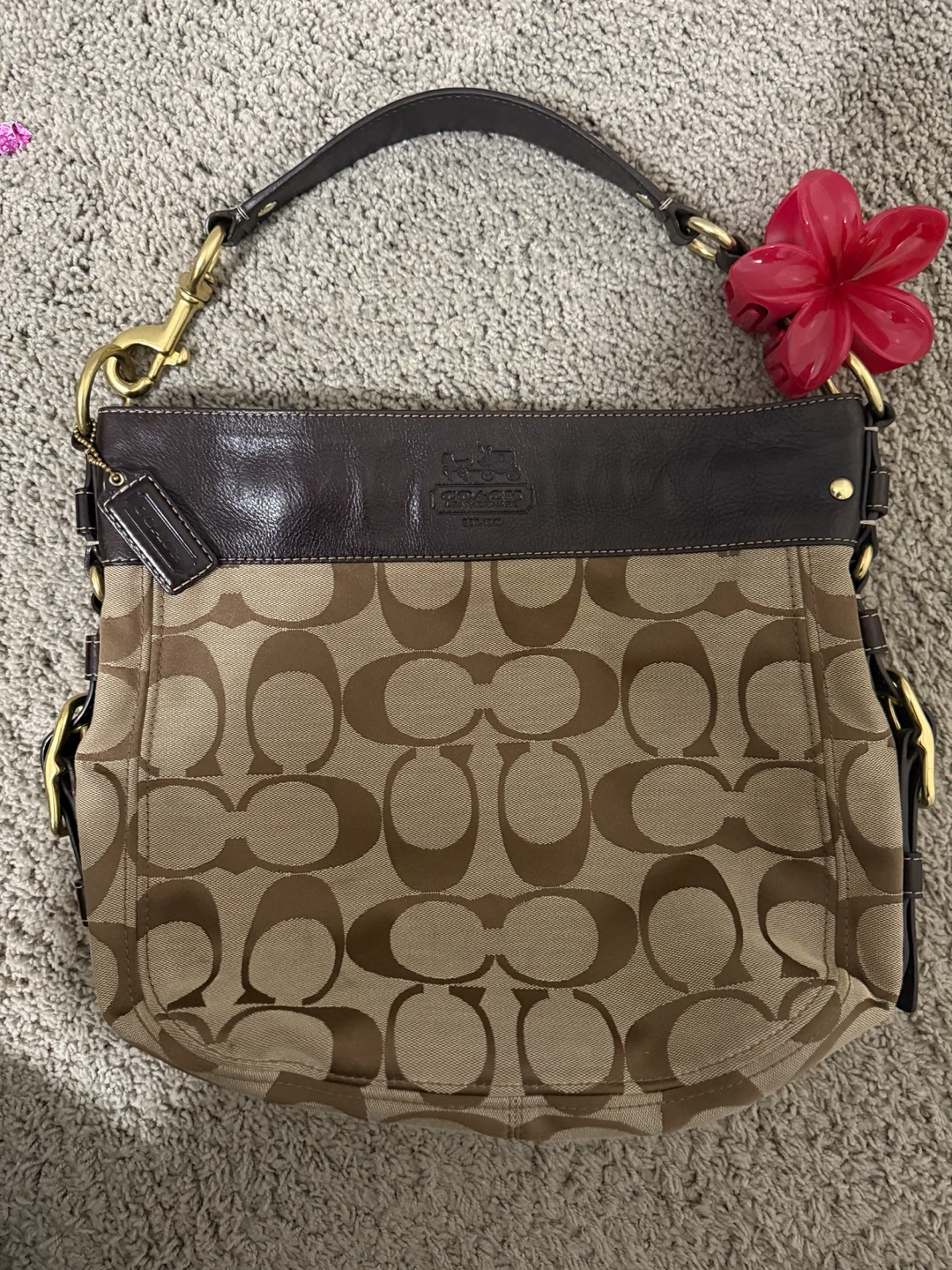 Coach Signature Zoe Hobo Shoulder Bag