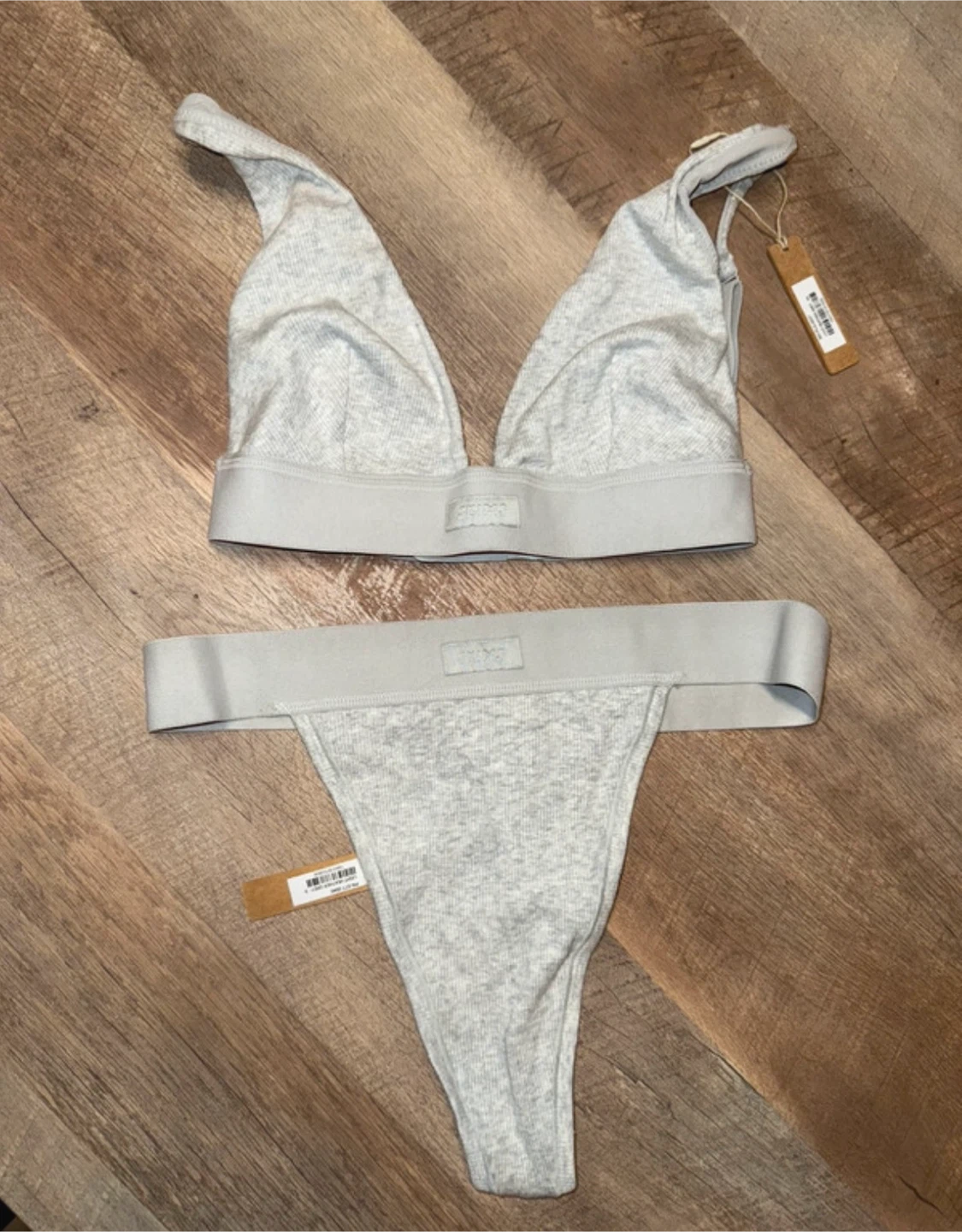SKIMS Ribbed Bralette and Thong Set