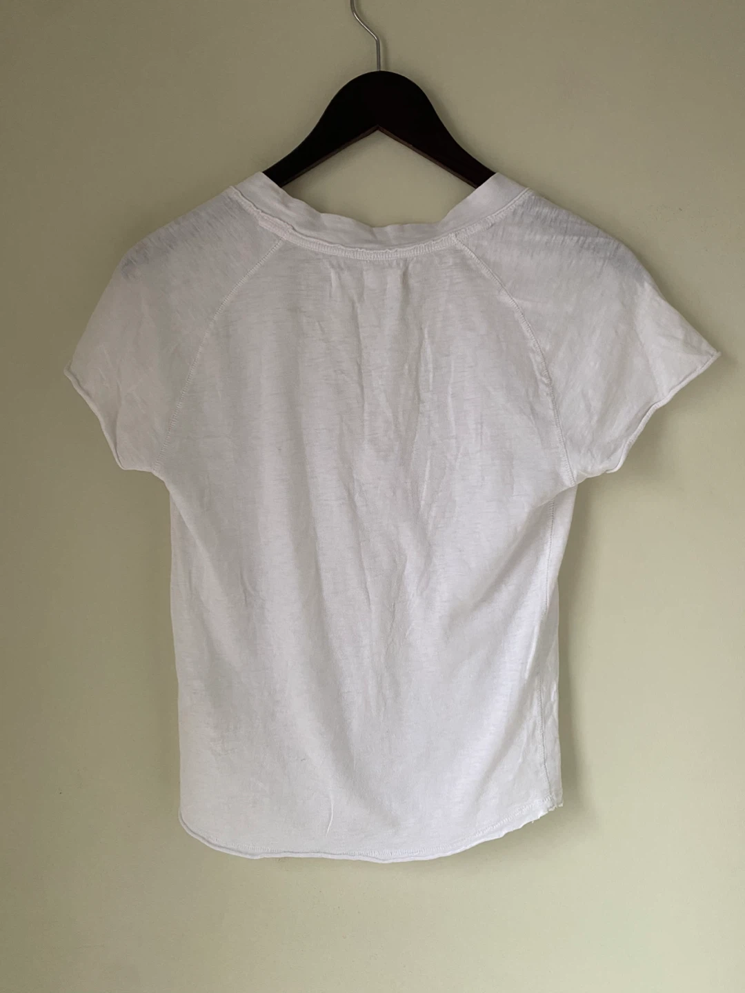 Free People White V-Neck T-Shirt Cotton - photo 2