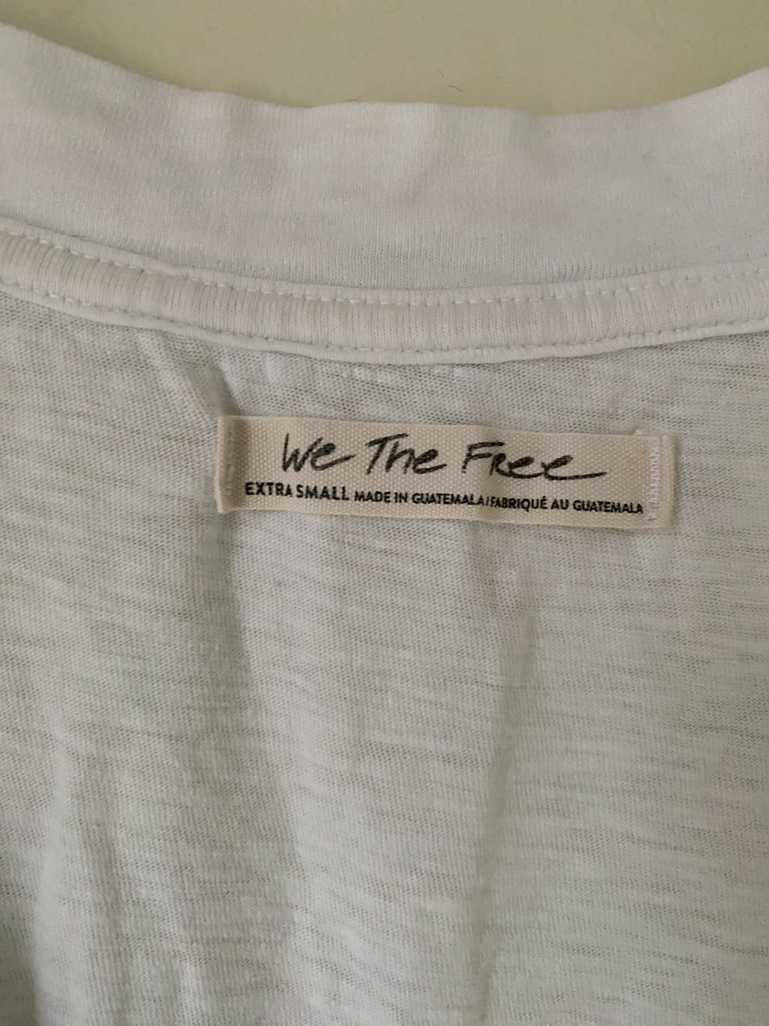 Free People White V-Neck T-Shirt Cotton - photo 3