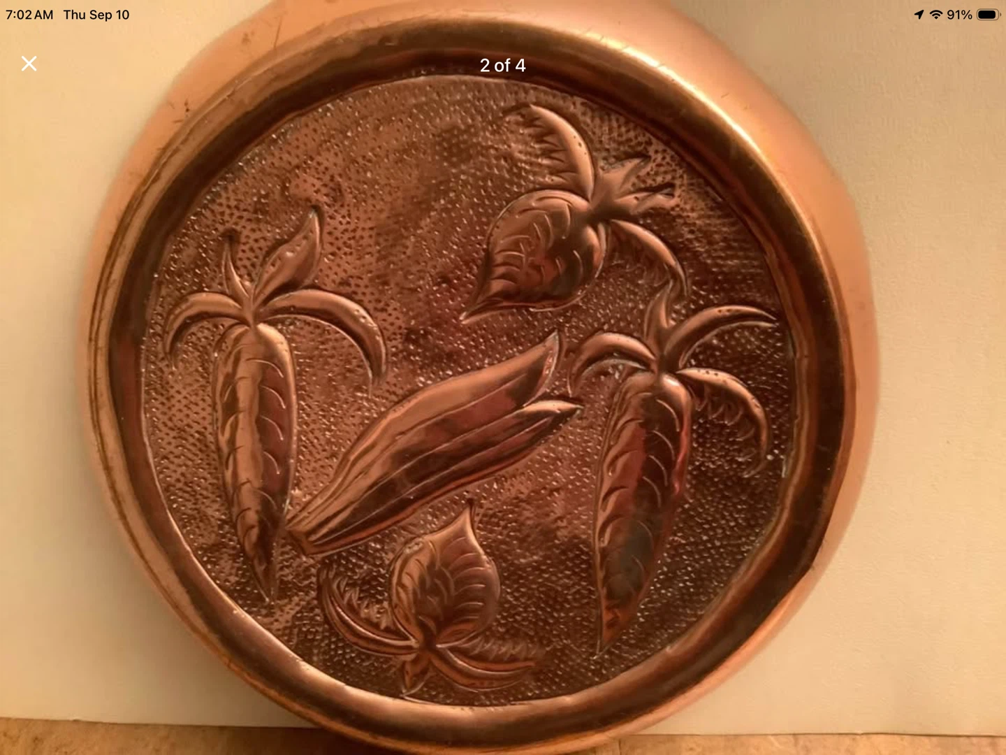 Vintage Copper Mold with Vegetable Motifs 🐞