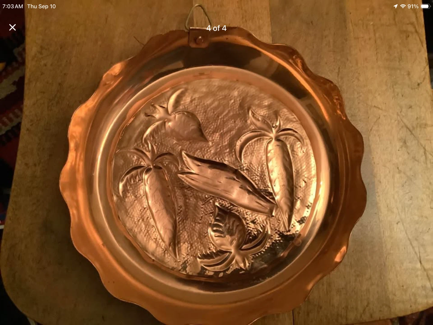 Vintage Copper Mold with Vegetable Motifs 🐞 - photo 3