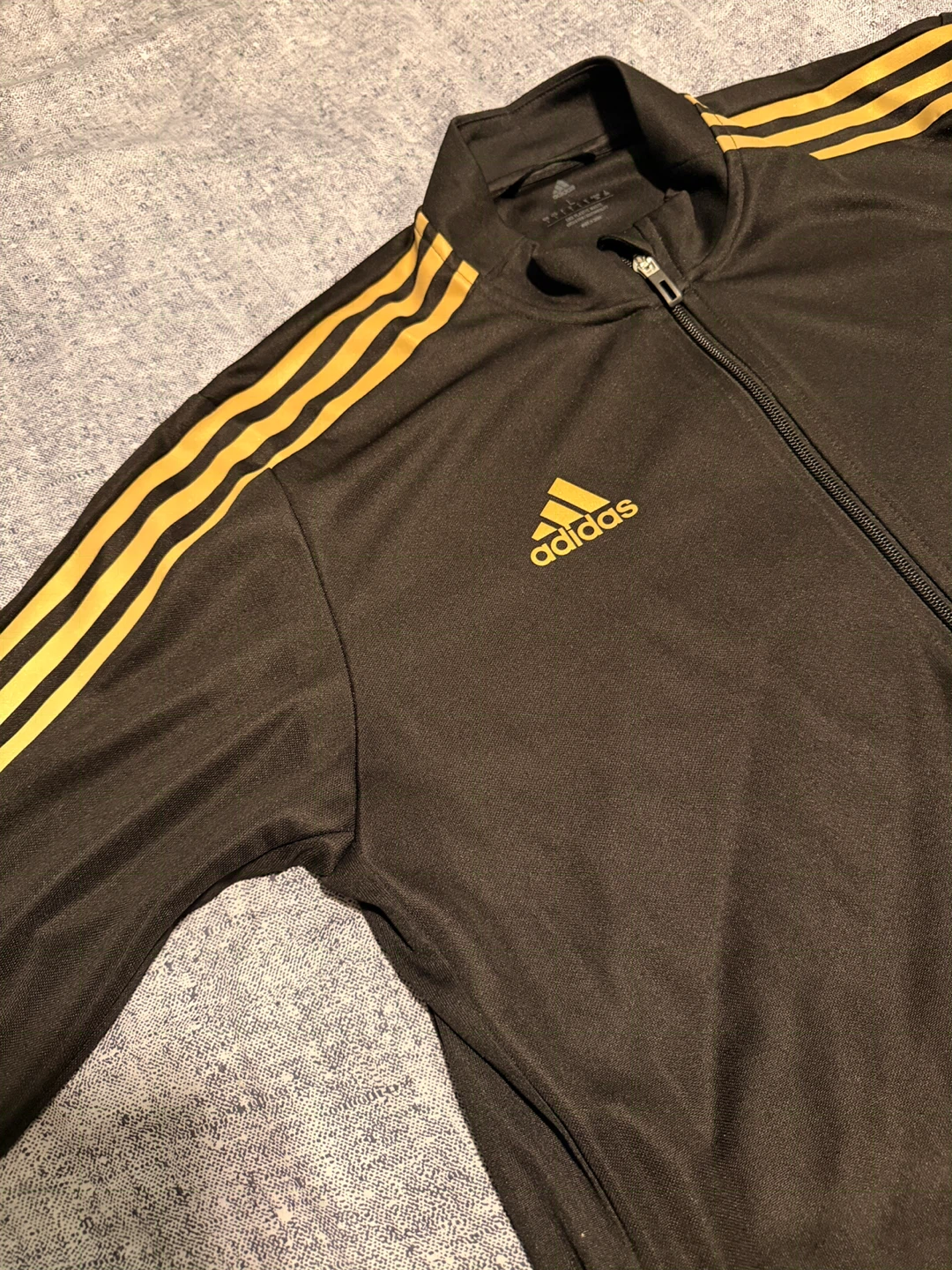 Adidas Men's AEROREADY 3 Stripe Track Jacket Black / Gold