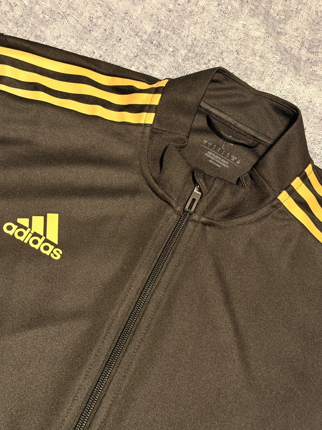 Adidas Men's AEROREADY 3 Stripe Track Jacket Black / Gold - photo 2