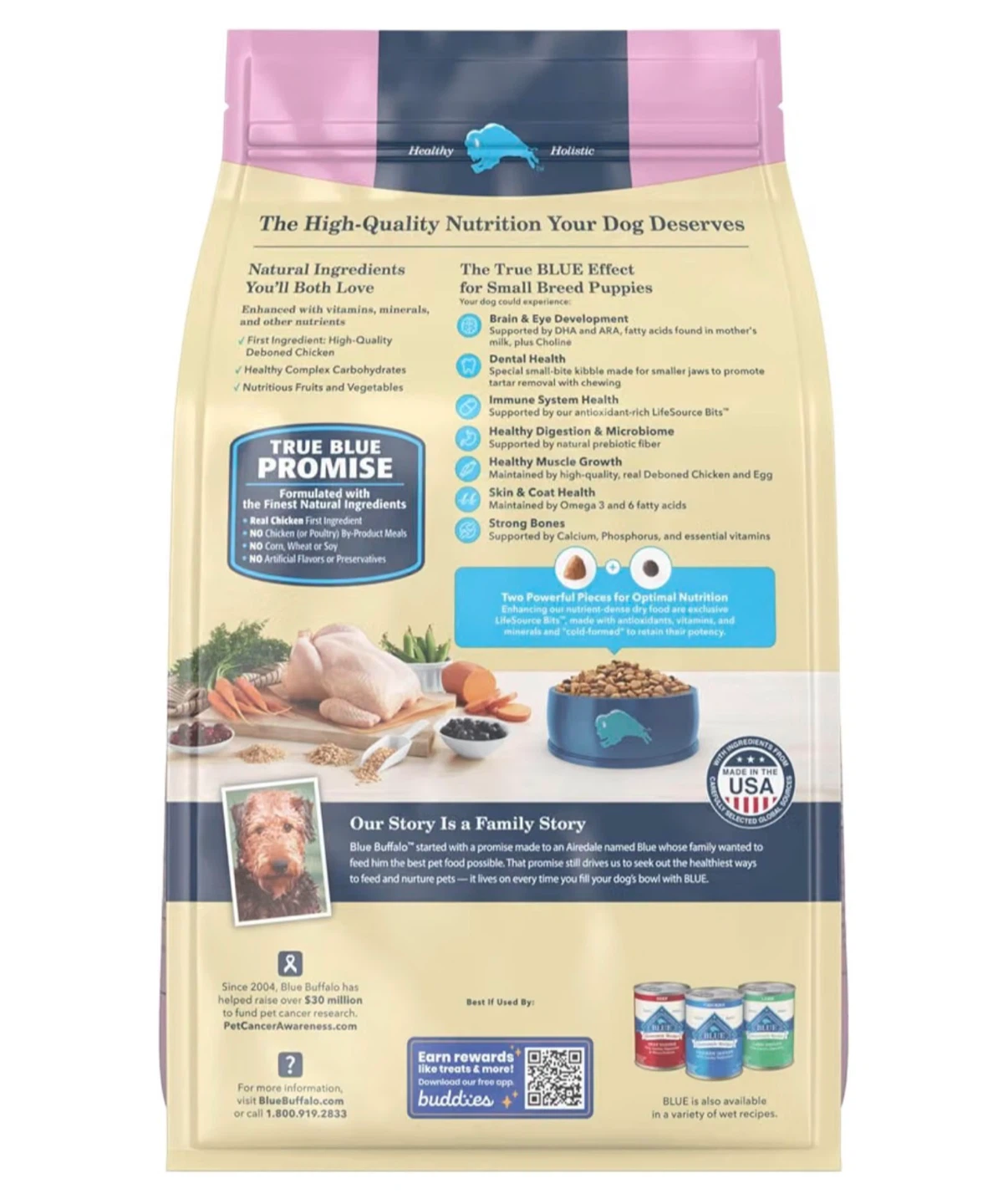 Blue Buffalo Puppy Small Breed Chicken & Oatmeal 5 lbs - photo 2