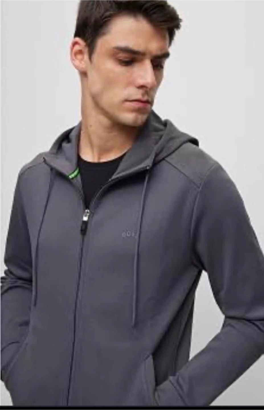 BOSS Grey. Full-Zip Hooded Sweatshirt (SIZE M) (OFFERS) - photo 2