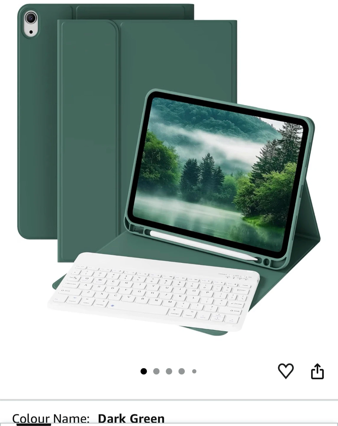 Wireless Keyboard Case for iPad 10th/11th Gen - Dark Green