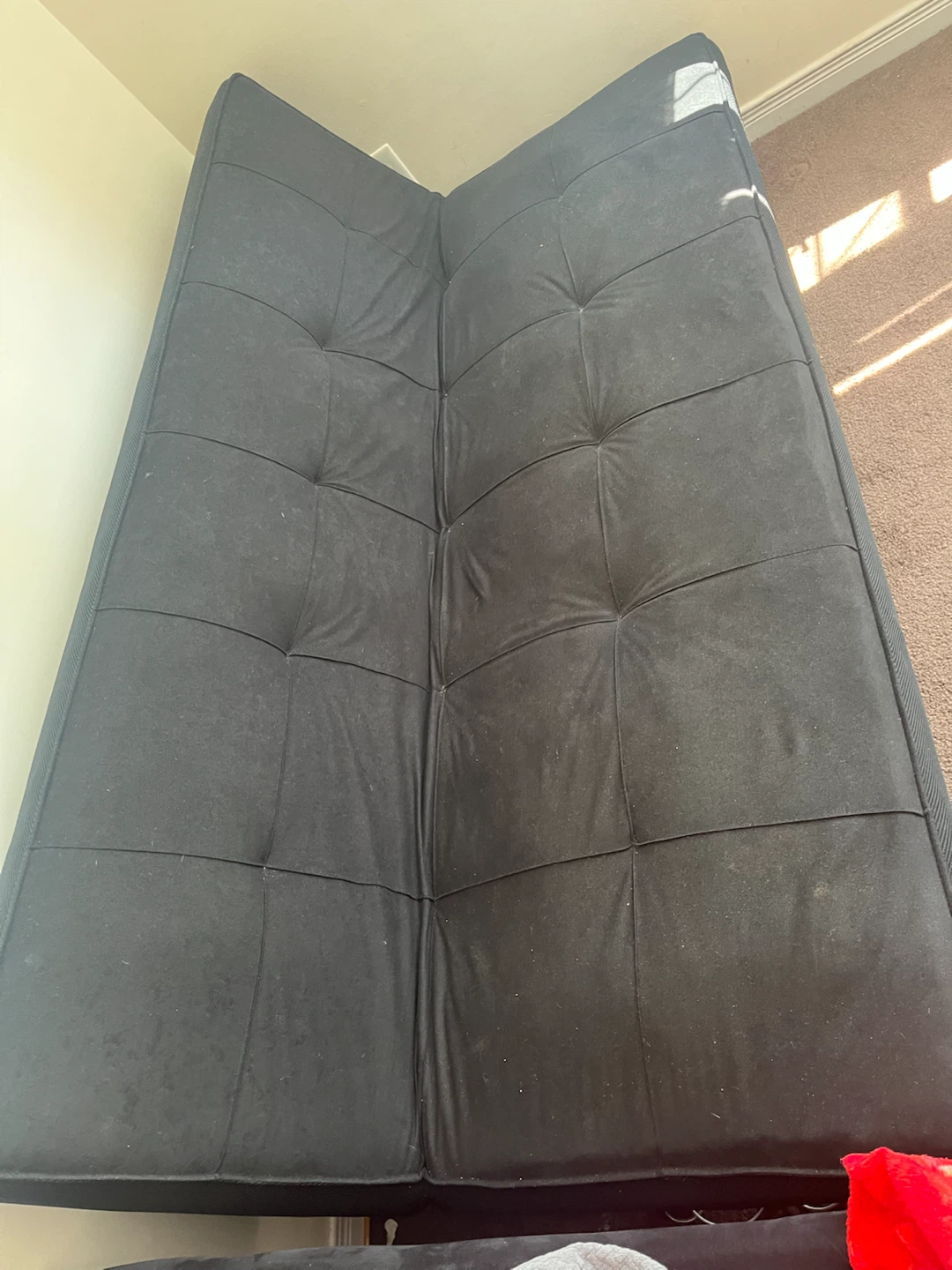 Black Tufted Futon Sofa
