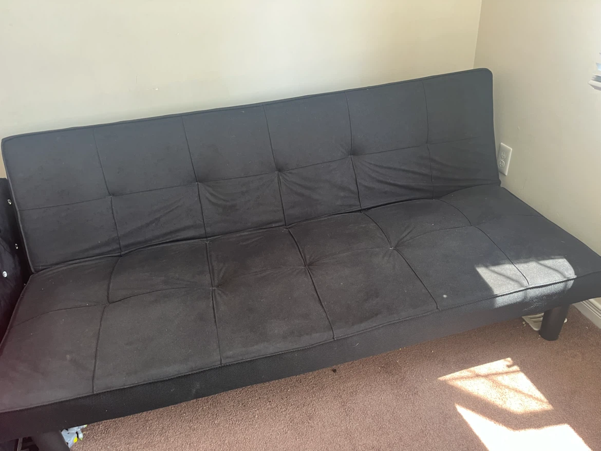 Black Tufted Futon Sofa - photo 2