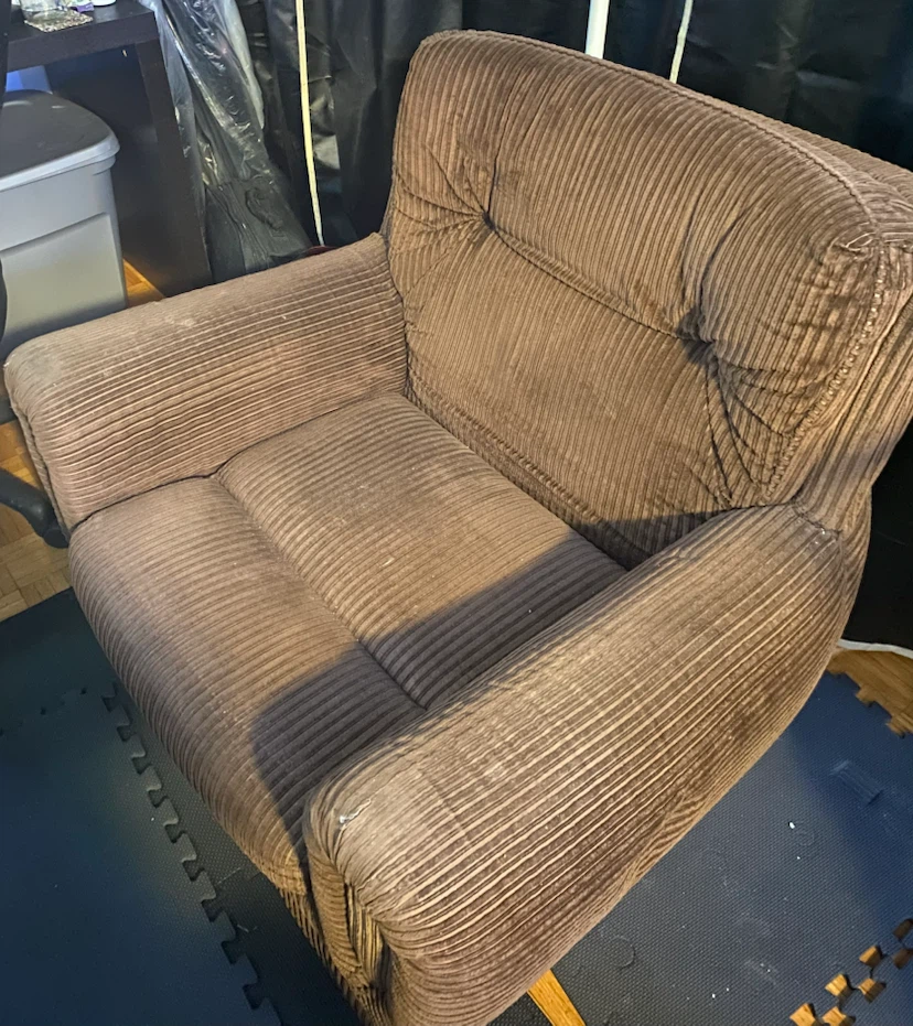 Brown Corduroy Armchair
