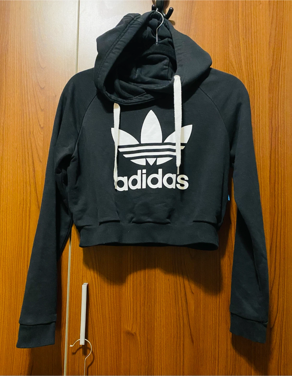 Adidas Black Cropped Hoodie