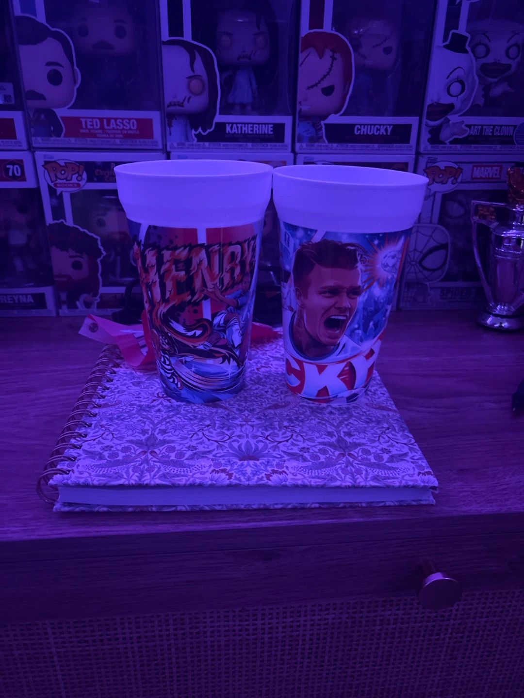Two Soccer Themed Plastic Cups