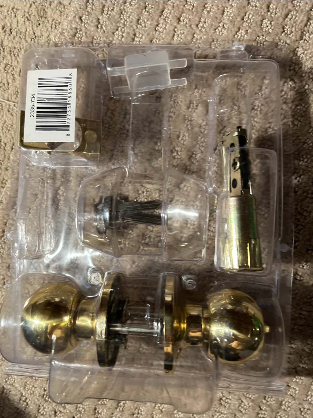 Polished Brass Entrance Door Knob Set