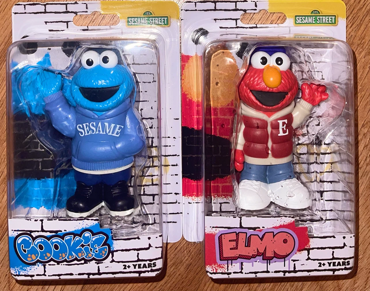 Sesame Street Cookie Monster and Elmo Figures