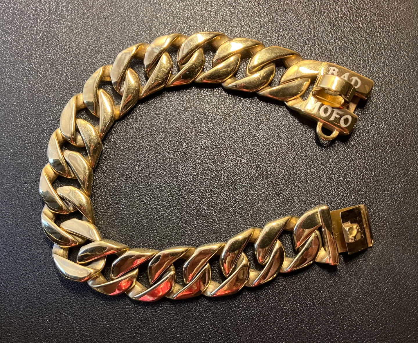 Bad Mofo Gold Tone Heavy Chain Dog Collar - photo 2