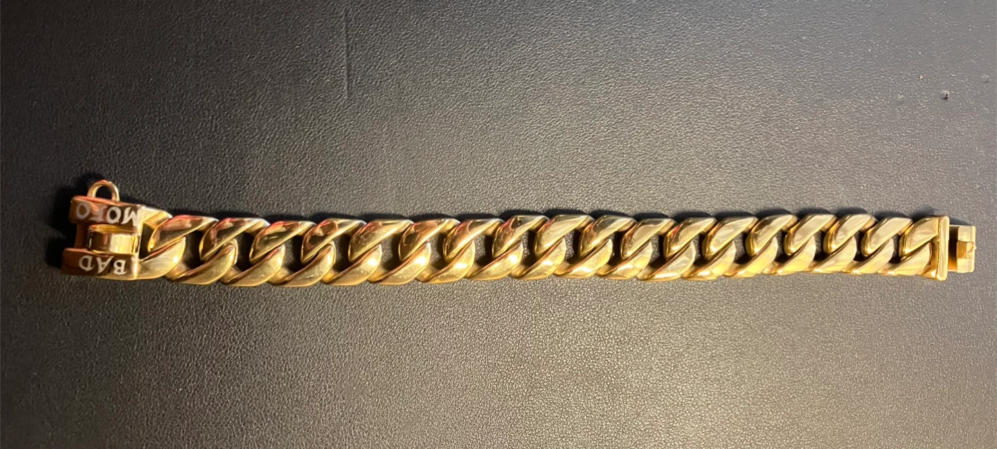 Bad Mofo Gold Tone Heavy Chain Dog Collar - photo 3