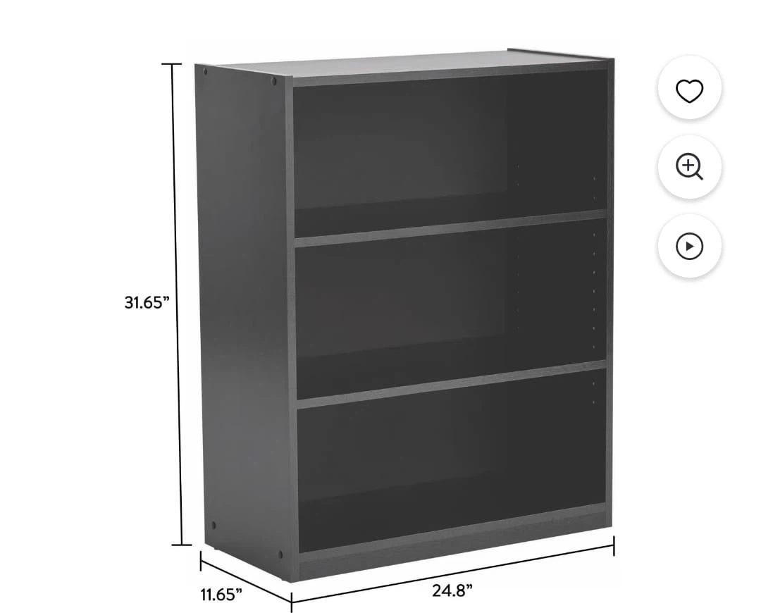 Tall + Short Black Storage Bookcase