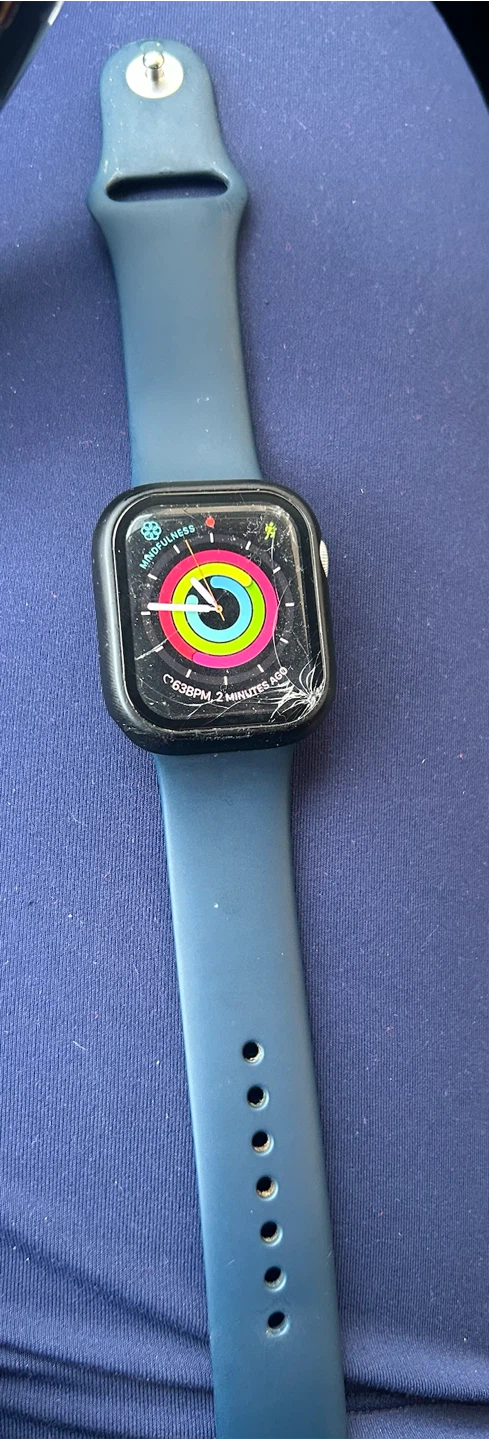 Apple Watch with Blue Band
