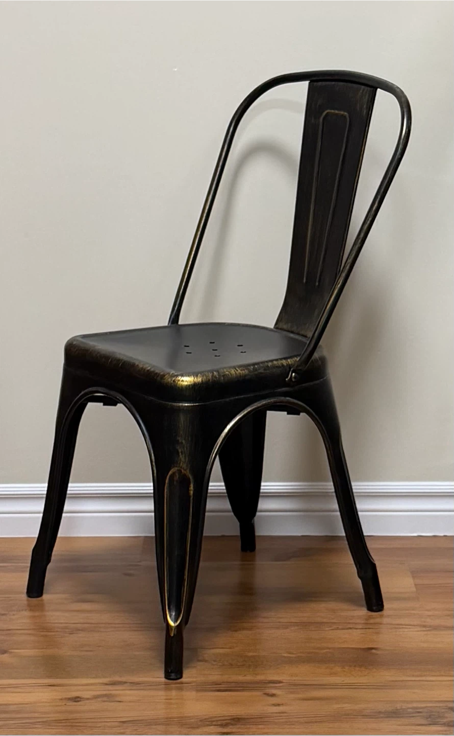 New BELLEZE Metal Chairs in Antique Black Gold - photo 3