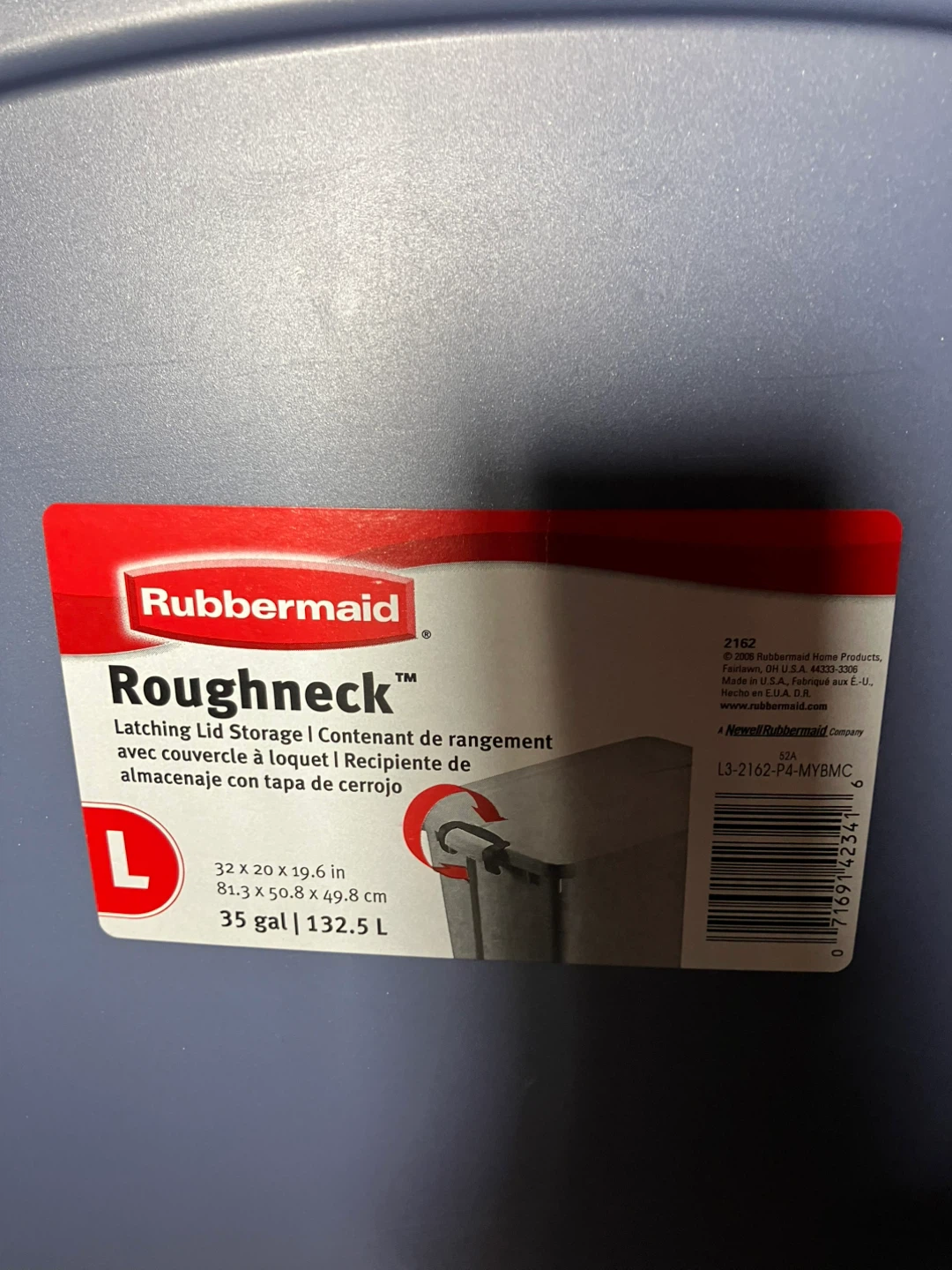 Rubbermaid Roughneck 35 Gallon Latching Storage Bin - photo 2