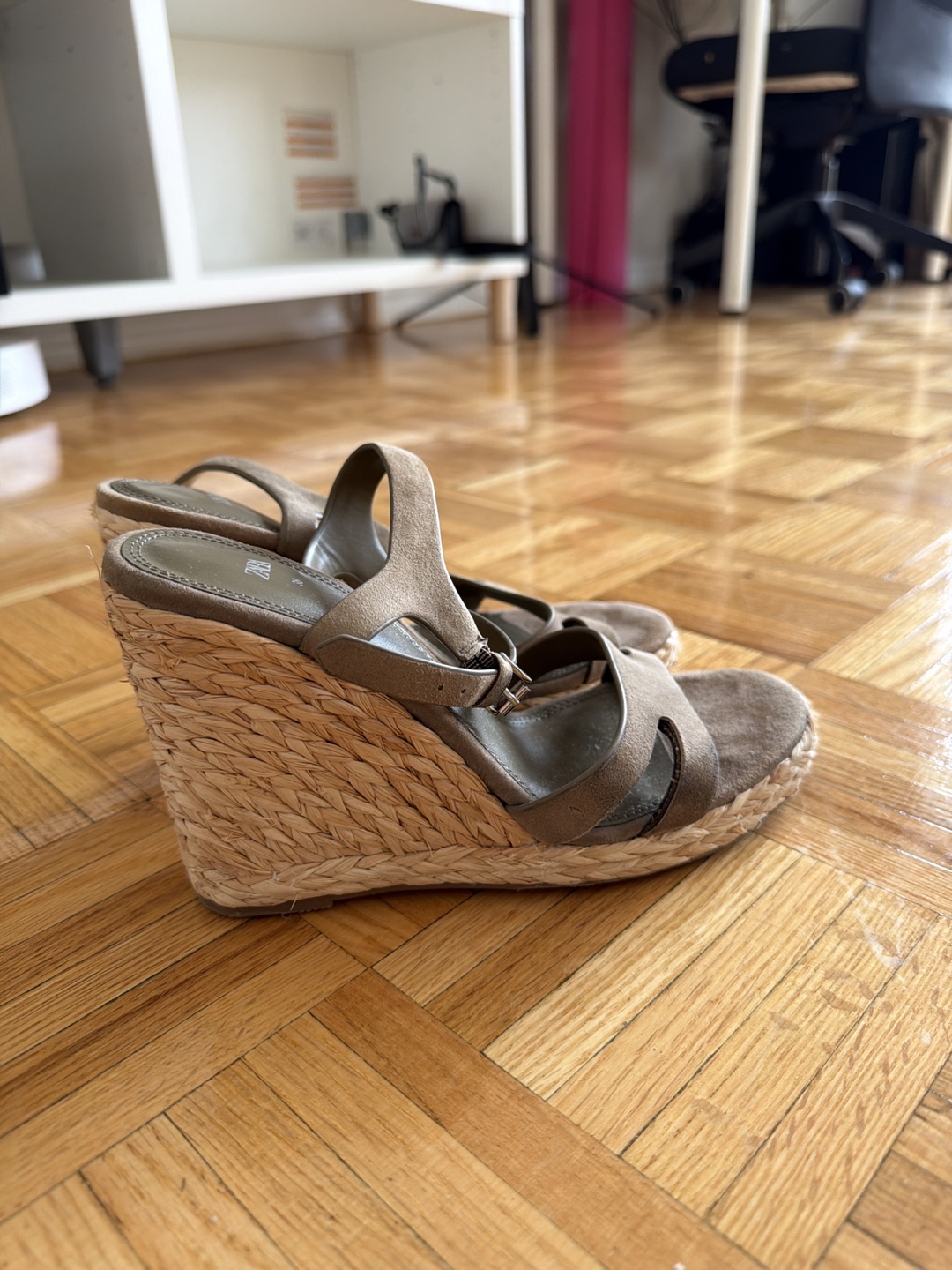 Zara Wedge Sandals Taupe