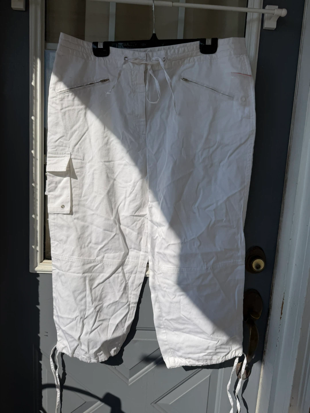 La Redoute White Cotton Cargo Capris