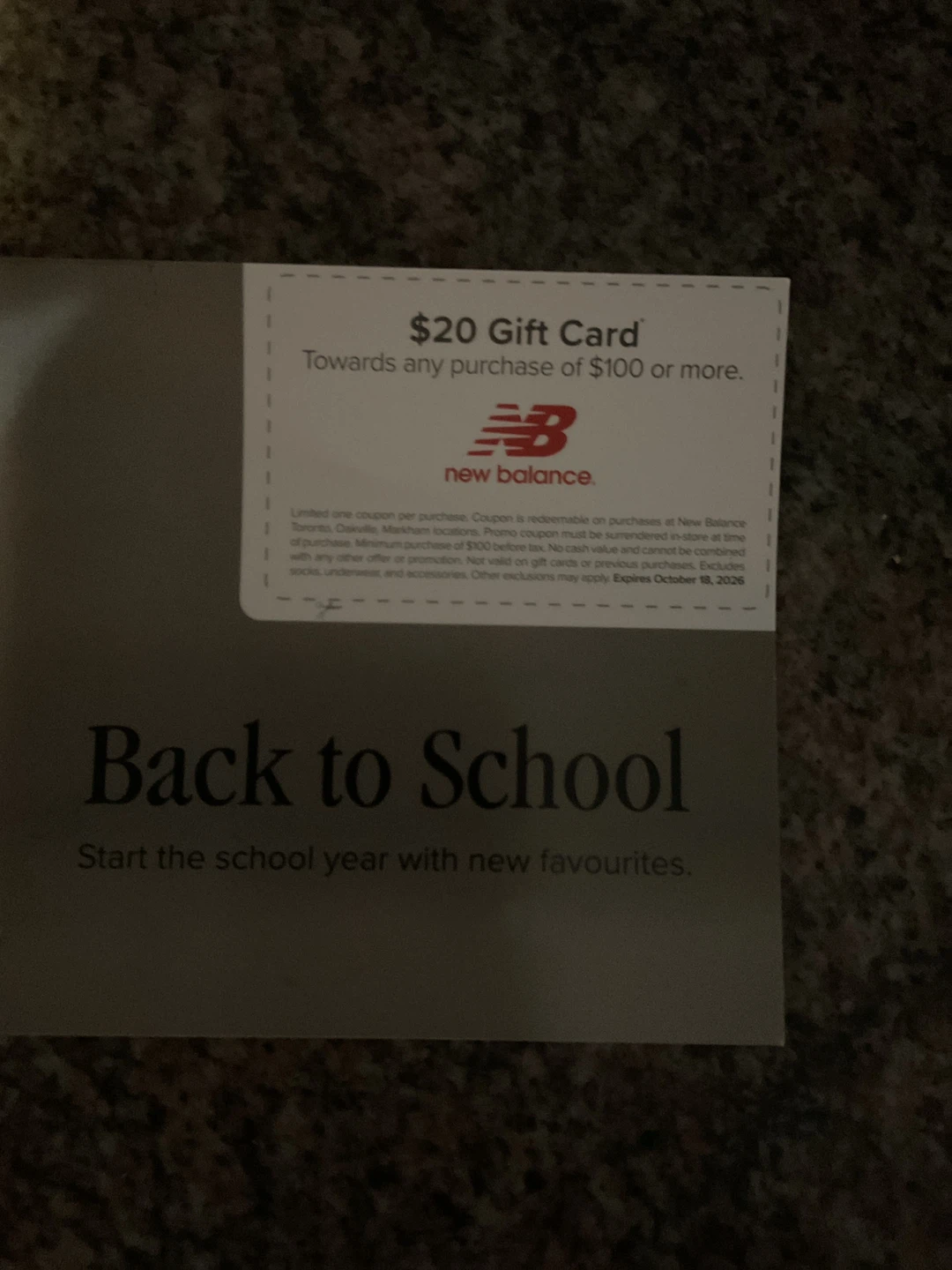 New Balance $20 off $100 coupon