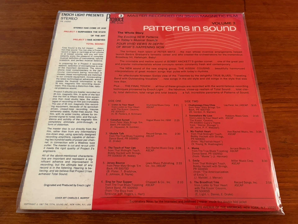 1967 Enoch Light ‘Patterns in Sound’ - Audiophile Vinyl Record - photo 4