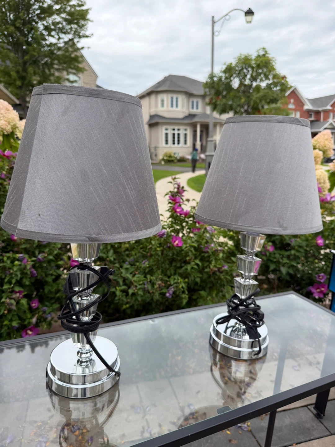 Set of two grey table lamps - photo 2